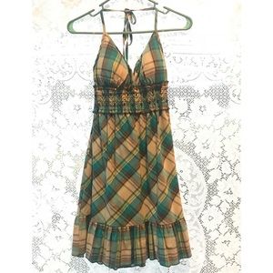 NWT Plaid Halter Dress